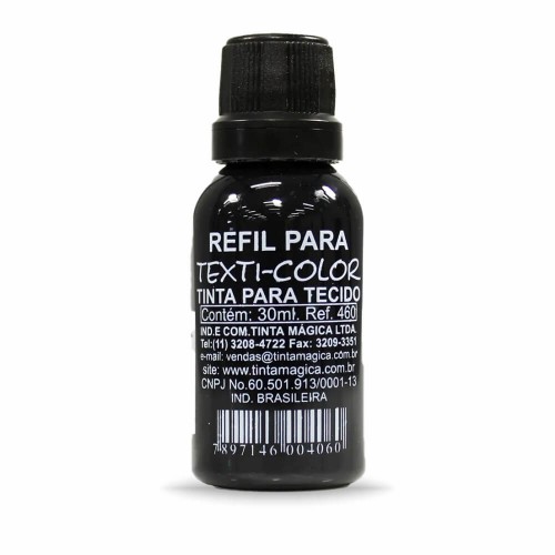 TINTA PARA ALMOFADA TINTA PRETA DE 30ML PARA TECIDO - 0X0 - 1unid - GENC0003
